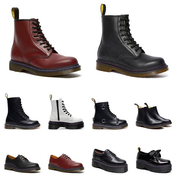 

luxury martin boots men women designer leather ankle half winter boot black white bordeaux wine red mens velvet shoes