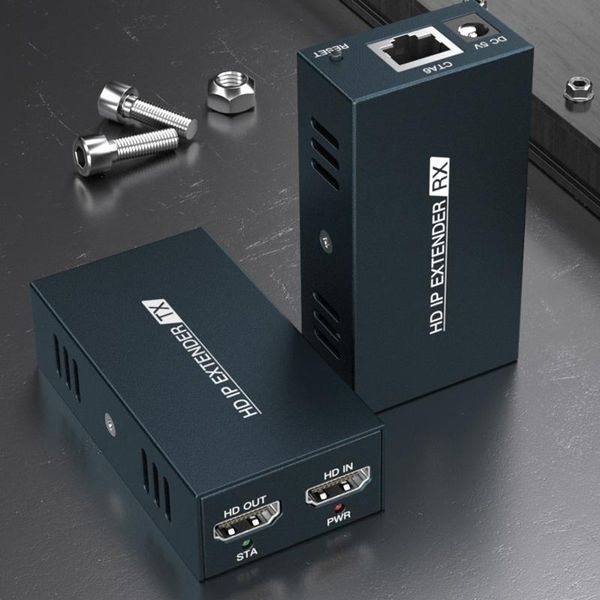 

extender over ip 200m transmitter receiver extensor utp/stp cat5 cat5e cat6 rj45 lan network audio cables & connectors