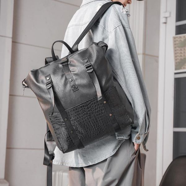 

backpack tidog korean fashion brand personalized stitching leather school