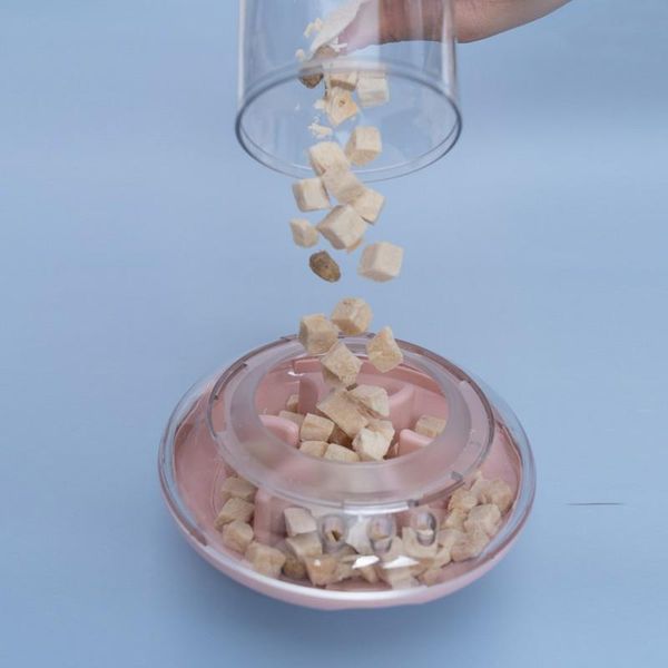 

cat toys pet dog fun bowl feeder feeding pets tumbler leakage ball training exercise entertain .