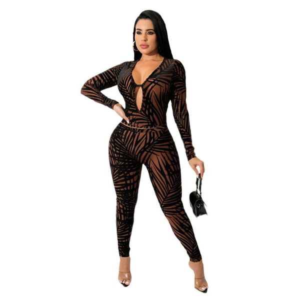 

women's two piece pants v-neck tight trousers suit 2022 winter fashion casual printed long-sleeved blouse + foot two-piece sets, White