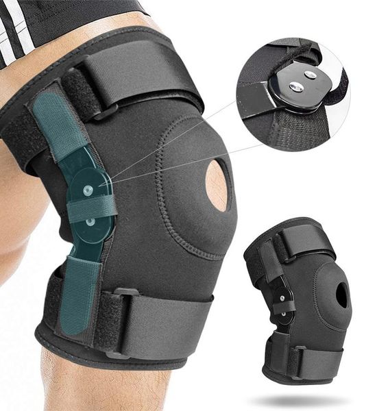 

elbow & knee pads gym fitness adjustable with internal flexible hinge orthopedic stabilizer sports protect the -40, Black;gray