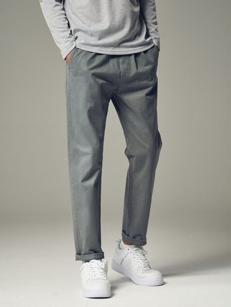 

men slant pocket solid pants s39l#, Black