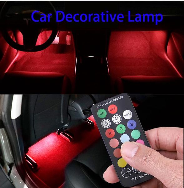 

interior&external lights led car foot light ambient lamp with usb wireless remote multiple modes automotive interior decorative accessories