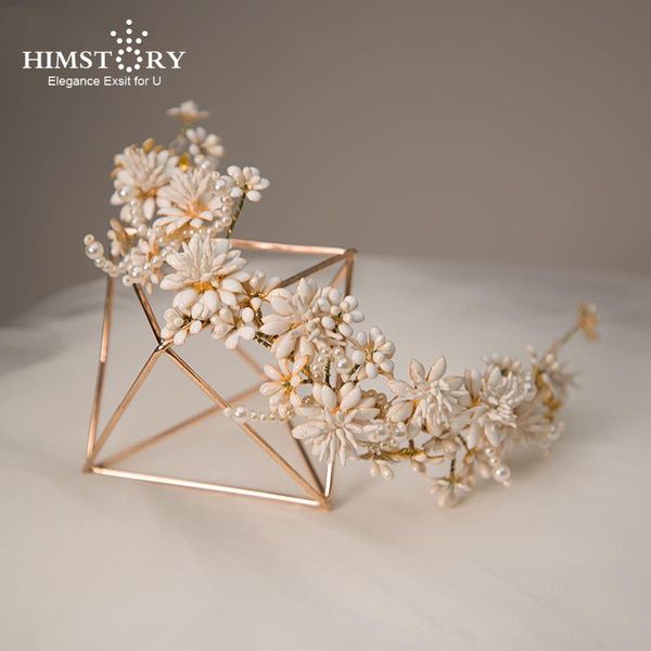 

hair clips & barrettes himstory baroque headband tiara gold flower floral hairband headwear women girl headpiece party bridal accessories je, Golden;silver