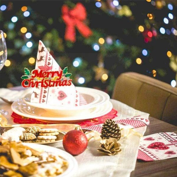 

table napkin 1pc christmas deer rings holders buckles for dinner wedding party cute ring decoration r0n5