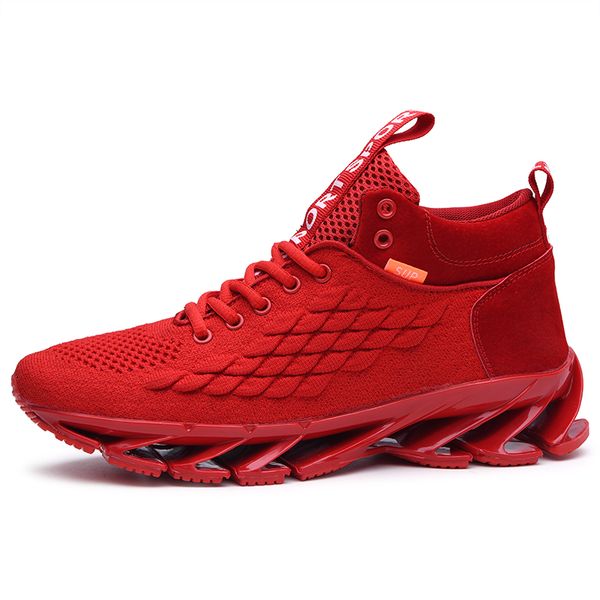 

2021 cross-border large size men women shoes thick-soled solid color casual sports front lace-up high-round toe red shoe code: w-6879, White;red