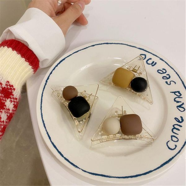 

hair clips & barrettes aomu korea retro transparent acrylic triangle geometric hairpin romantic cute square round irregular claw for women, Golden;silver
