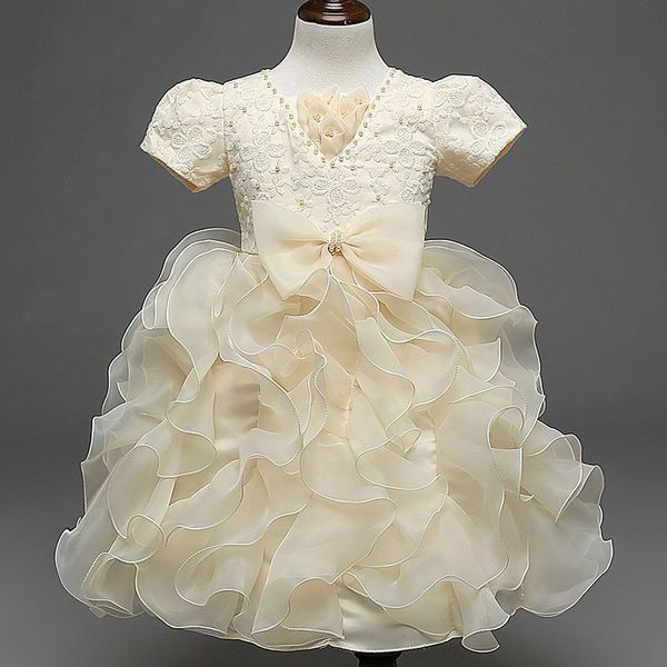 

girl's dresses 2021 summer children girls baby ball gown dress kids party wedding for flower girl 3-8y, Red;yellow