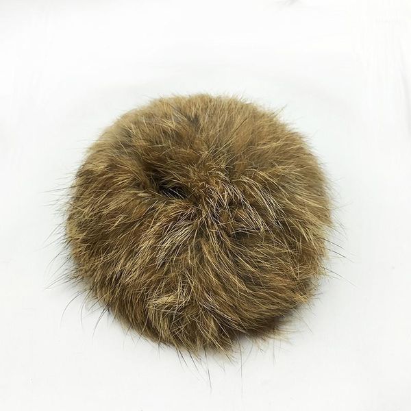 

girl's beautiful soft plush hair elastic b and real fur ponytail accessory1