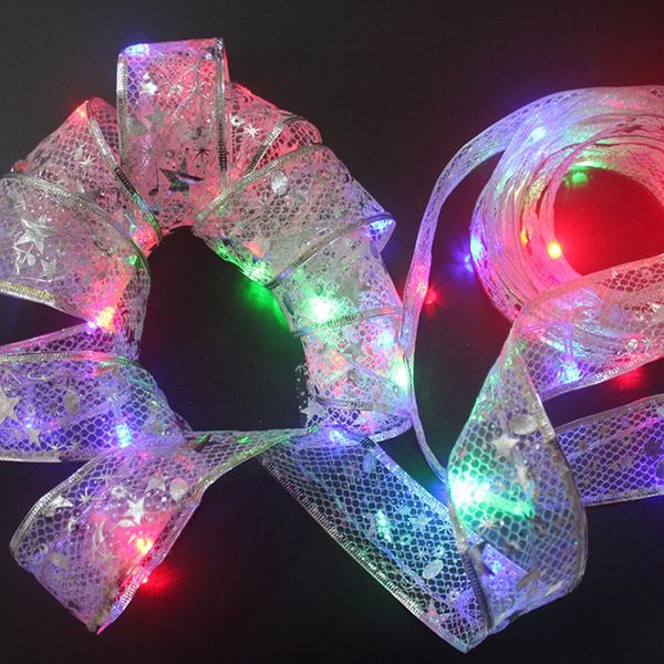 

christmas decorations 2m ribbon with led lights waterproof for tree