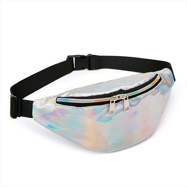 

women fanny pack punk leg bag reflective laser shoulder womens belt waist pochete