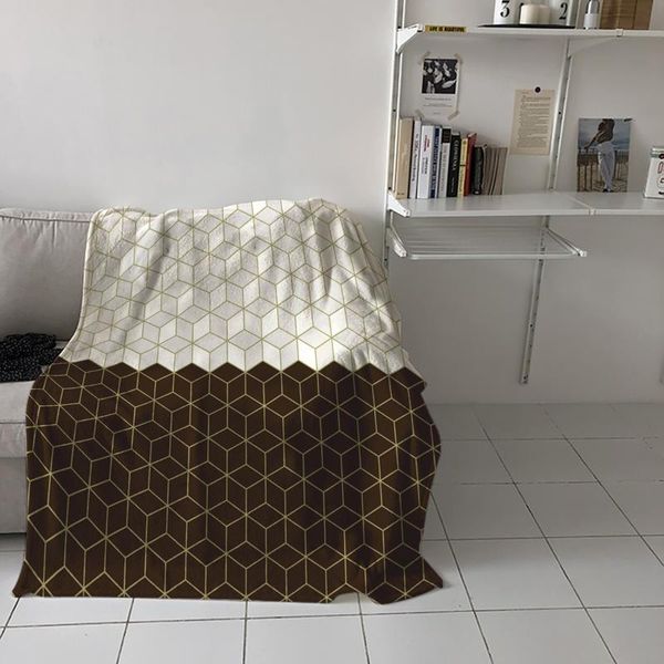 

leisure blankets modern geometric grid home textiles sofas children's bedroom for travel special throw blanket warm flannel