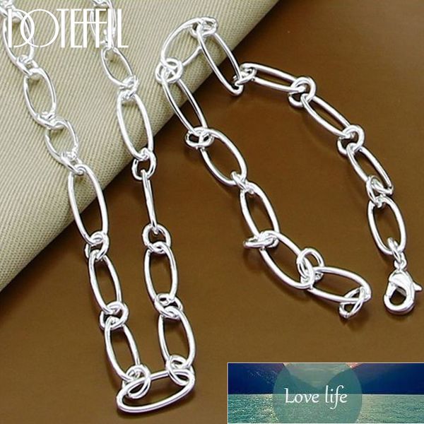 

doteffil 925 sterling silver simple chain necklace bracelet for women wedding engagement party jewelry factory price expert design quality l