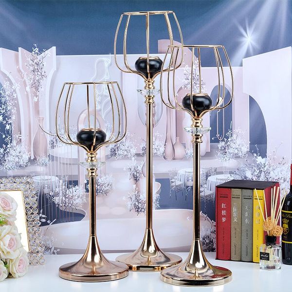 

candle holders gold metal candlestick romantic candlelight wedding table decoration holder party el home crafts candelabra 10pcs /lot
