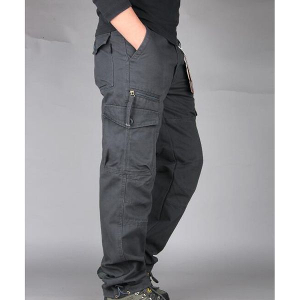 

men's pants casual pants cotton men's rechargeable monkey multi pocket, Black