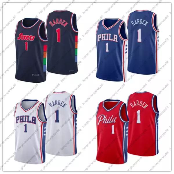 

men james harden #1 75th anniversary city swingman basketball jersey, Black