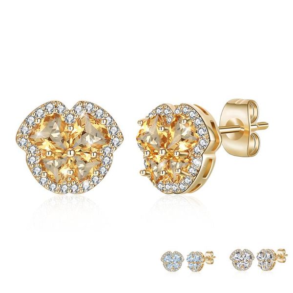 

stud zemior three color earrings personality fashion jewelry push-back creative design vintager earring bulk birthday gift sell, Golden;silver