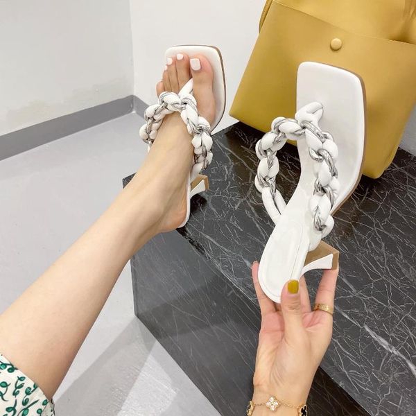 

sandals metal decorative women high heel slippers shoes, Black