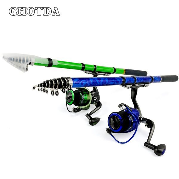 

1.5-3.0m fishing rod and reel portable travel spinning combos kit gear boat rods