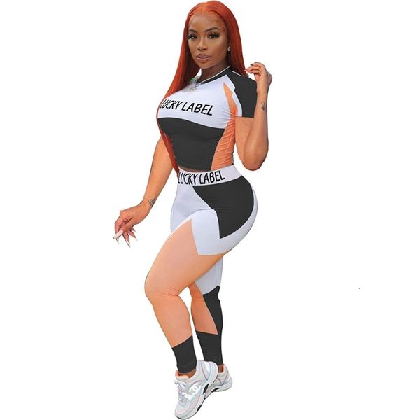 

women's two piece pants lucky label 2 set tracksuit outfits fitness casual sport suit crop sweatshirt sweatpants jogger sets p, White