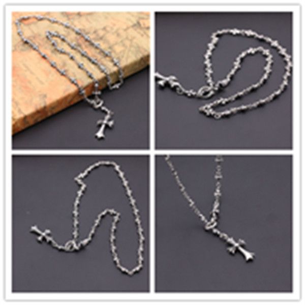 

925 sterling silver crosses link chain adjustable pendant necklaces american european handmade designer punk gothic antique luxury jewelry a