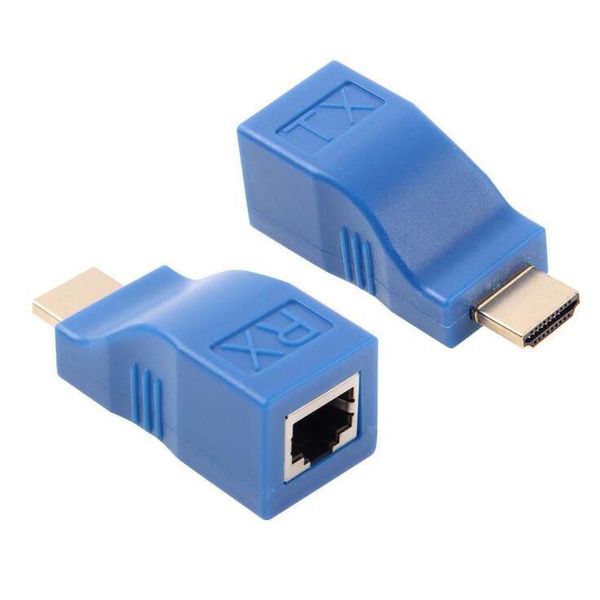 

audio cables & connectors est extender transmitter tx/rx 1 pair 30m v1.4 1080p 4kx2k over cat5e cat6 rj45 ethernet cable for tv project