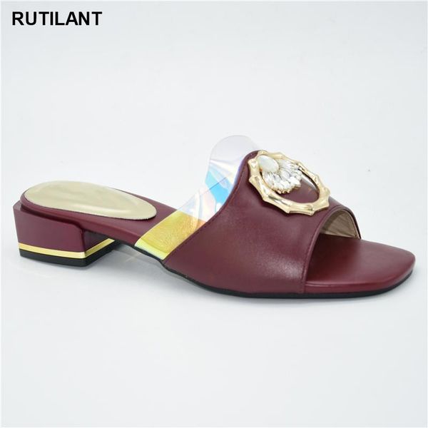 

dress shoes latest design wedding for women italian low heels autumn slipper african special materials high 4cm, Black