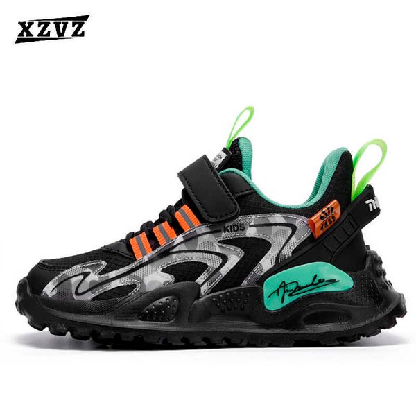 

xzvz kids shoes breathable mesh children's sneakers lightweight boys casual shoes wearable cushioning kids sports footwear g1025, Black;red