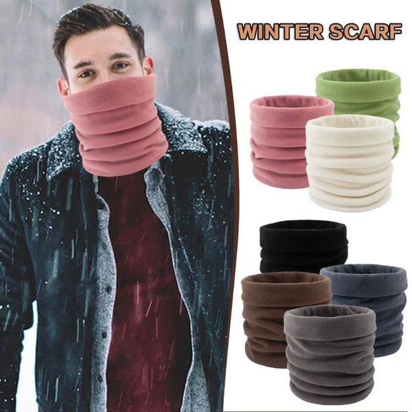 

scarves 2021 fashion for women solid color neck warmer fleece knitted scarf, Blue;gray