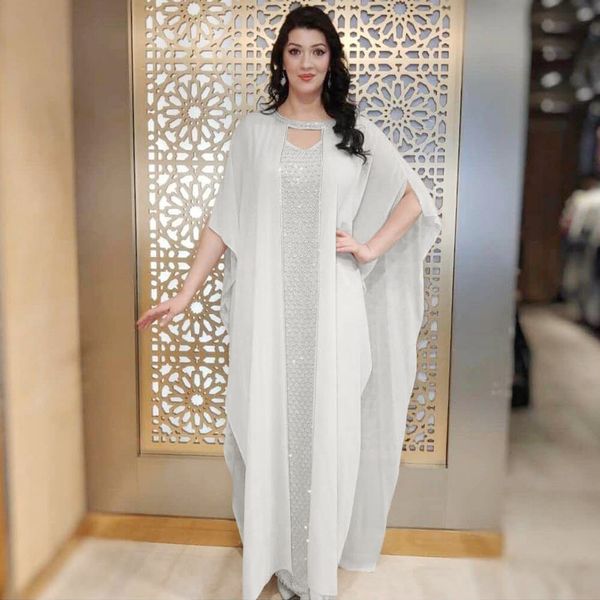 

2021gold sparkling evening dress muslim sets sling dress & abaya dubai turkey luxury caftan marocain 2021 new european clothing, Red