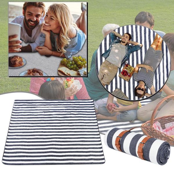 

outdoor pads 40# picnic blanket foldable portable sand-proof multi-purpose soft beach mat with carry strap waterproof wear-resistant