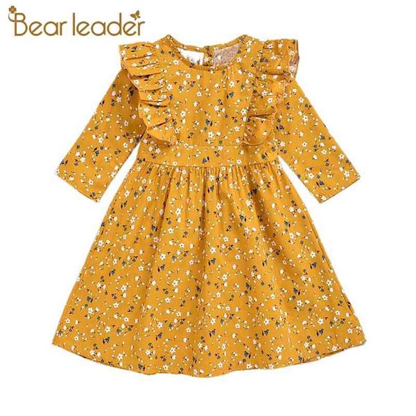 

girls fashion floral dresses spring baby costumes party flowers outfits kids elegant princess clothes 1-5 years 210429, Red;yellow