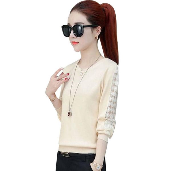 

women's blouses & shirts fashion spring autumn cotton casual long sleeve o-neck solid slim elegant df3456, White
