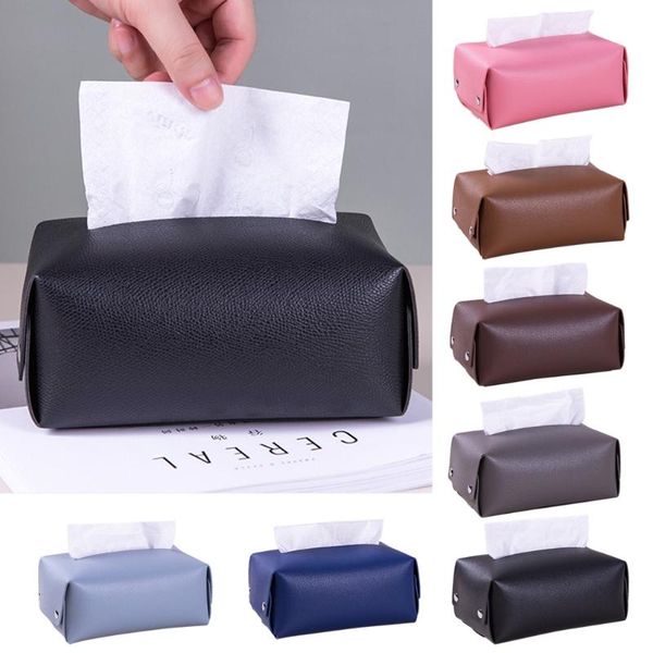 

tissue boxes & napkins pu leather box cover rectangular napkin holder organizer paper towel container for home office car