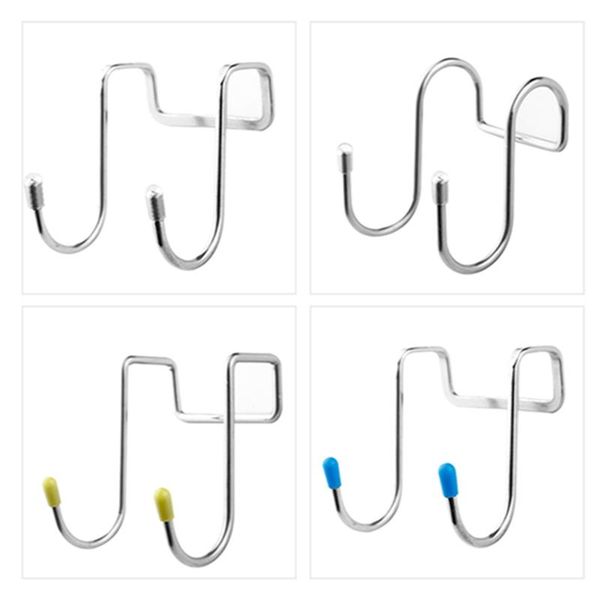 

hooks & rails 4pcs stainless steel punching cabinet door without trace hook s-type hanger back coat small