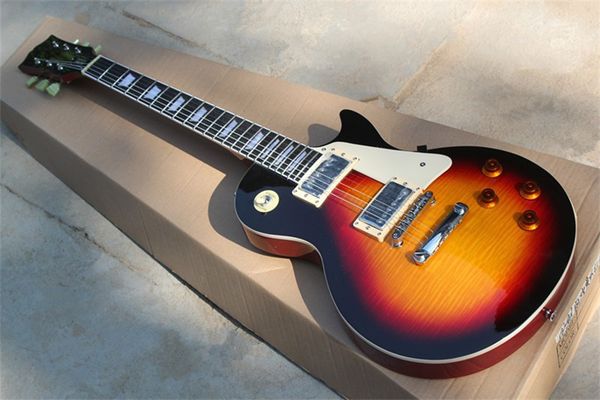 

tiger flame maple standard sunburst electric guitar mahogany body rosewood fingerboard 6 strings musical instruments