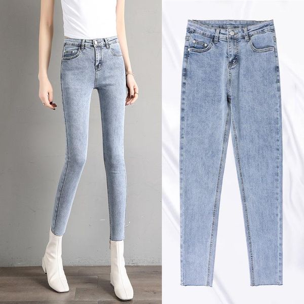 

women's jeans fashionable stretch women 2021 casual wild high quality, Blue