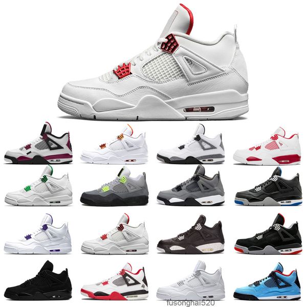 

2022 4 4s basketball shoes men woman black cat court purple university red neon bred alternate motorsport metallic white cement cool grey cl