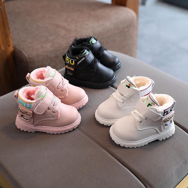 

boots fashion autumn/winter baby toddler shoes children boys and girls thick warm cotton kids, Black;grey