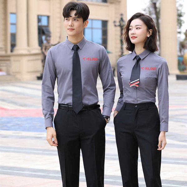 

busins non men's iron long sleeve grey shirt profsional suit women's bank real tate 4s shop, White;black