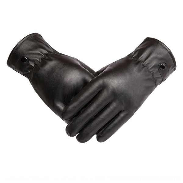 

c9un men' women' pu fingerless leather autumn and winter warm gloves and warm touch mittens screen riding pu leather gloves, Blue;gray