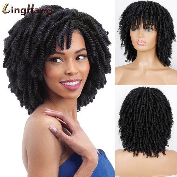 

soft short synthetic wigs for black women 14 inch high temperature fiber dreadlock ombre burg crochet twist hairfactory direct