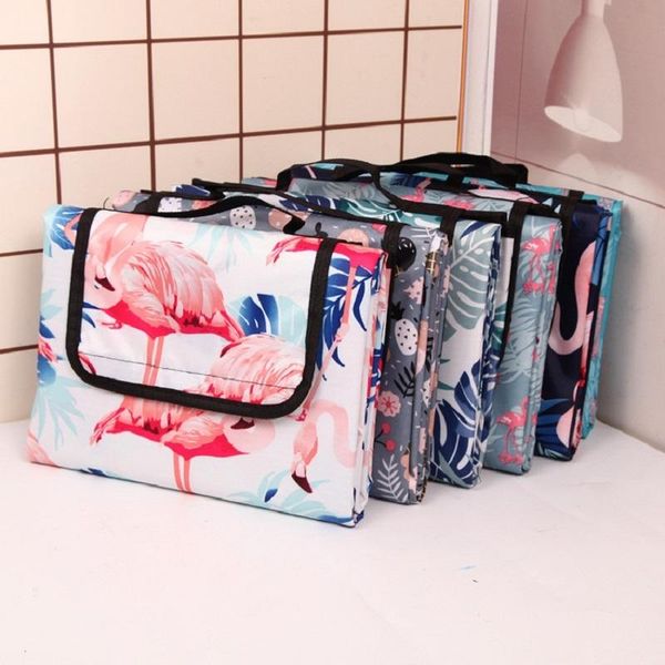 

portable camping mat oxford cloth double-sided waterproof foldable picnic 12 colors fashion beach blanket lawn games pad outdoor pads