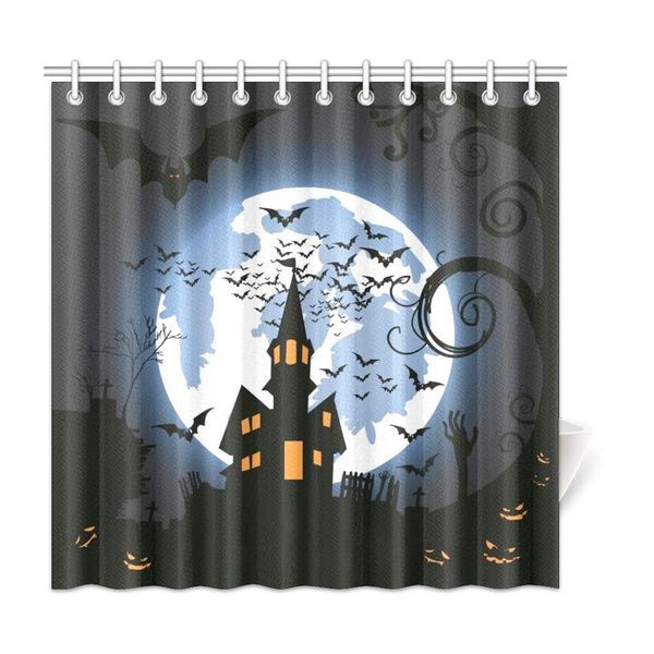 

xiucoo halloween pumpkin full moonhome bath decor polyester fabric shower curtain bathroom sets 72 x 72 inches