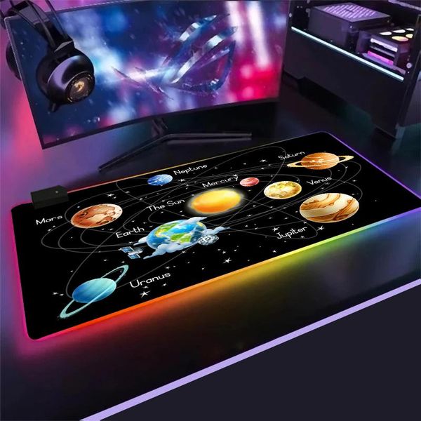 

mouse pads & wrist rests extra large gaming pad rgb space stars computer mousepad gamer anti-slip natural rubber anime keyboard laptop