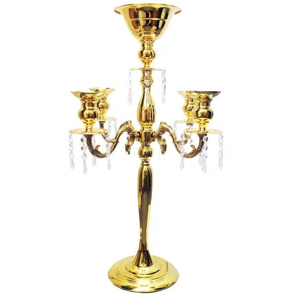 Home Decor Casamento Mesa Centralpiece Haste Gold Candle Candle Castiçal Senyu668