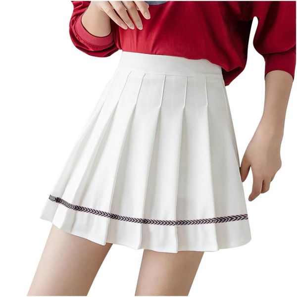 

skirts a line high waist pleated mini skirt satin women's fashion slim casual tennis school vacation #yl10, Black