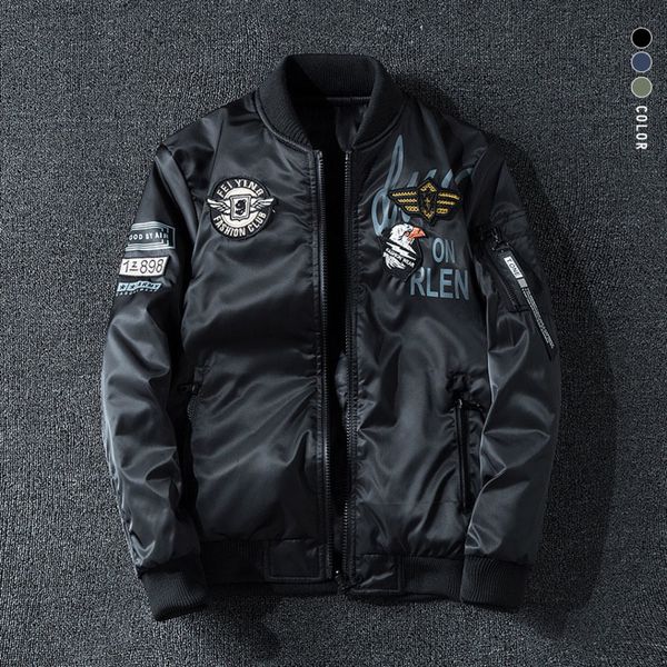 

new mens bomber coat male both sid wear embroidery oversized 7xl casual pilot streetwear men brand clothing ayb3, Black;brown