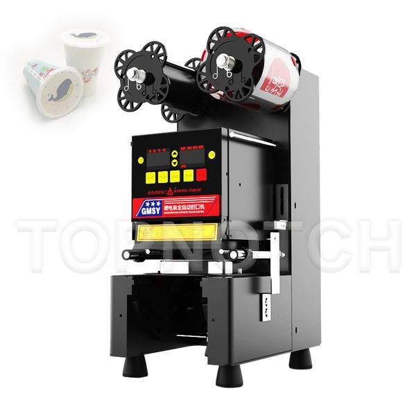 

commercial automatic kitchen beverage plastic sealing machine cup sealer milk tea seal maker equipment